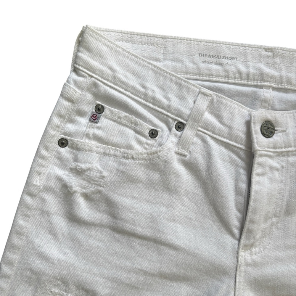 AG Denim The Nikki Relaxed Skinny Distressed Bermuda Denim Shorts - Picture 5 of 16